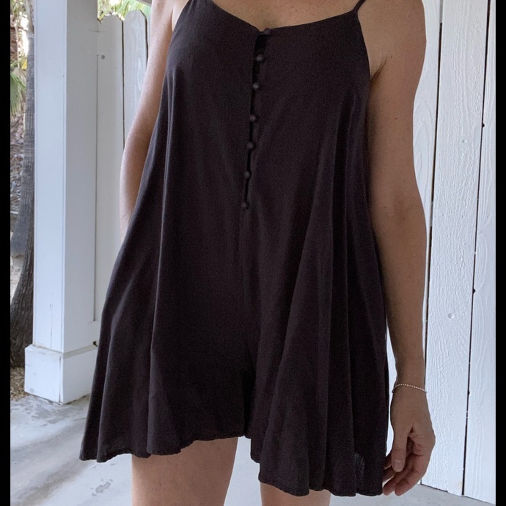 Cute brown linen romper